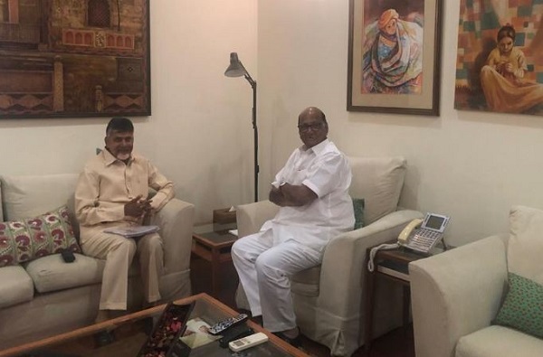 दिल्लीत खलबतं, चंद्रबाबू नायडूंनी घेतली शरद पवारांची भेट !